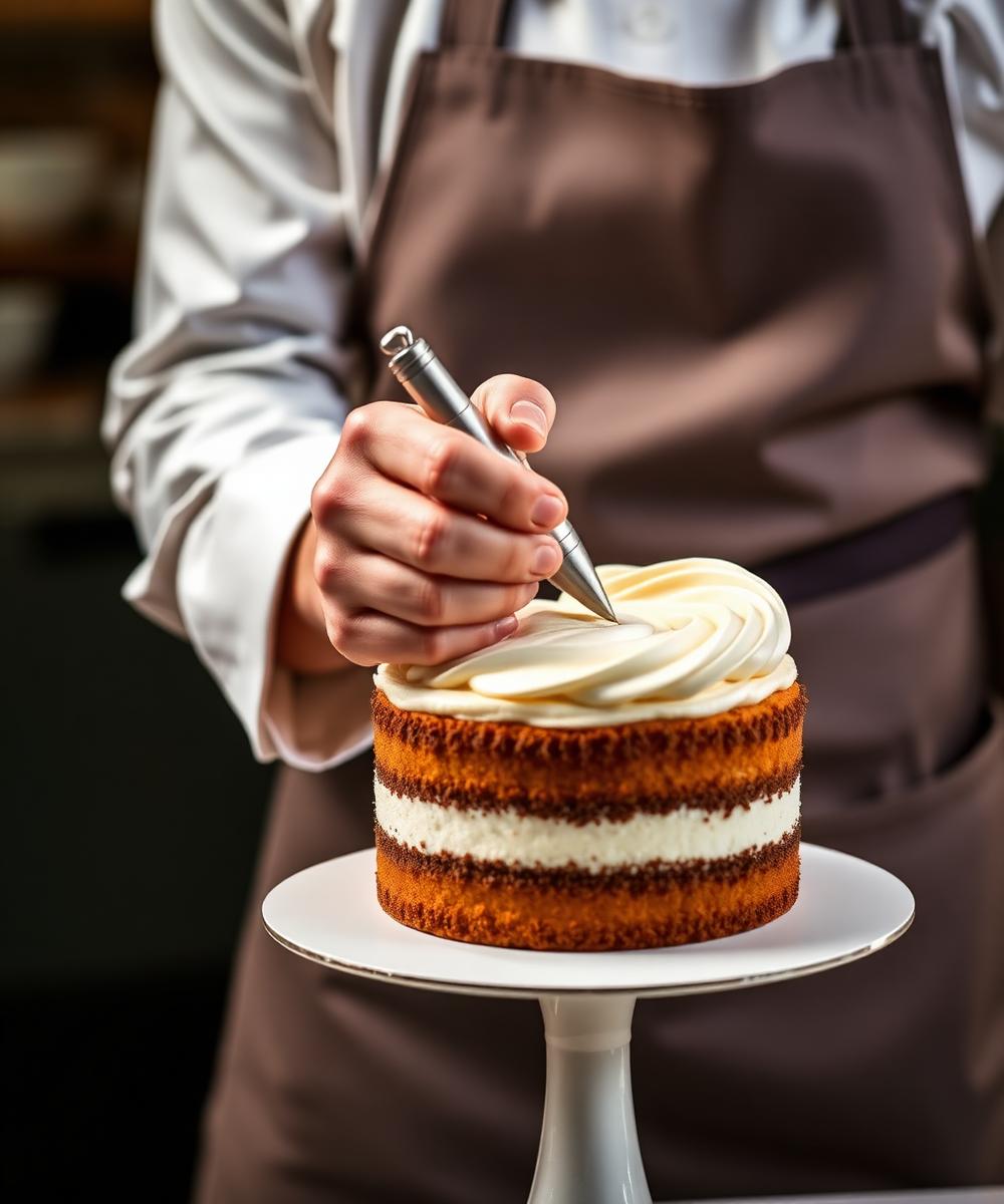Timi bei der Arbeit an einer Torte